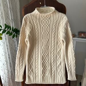 Elegant Cream Cable Knit Sweater